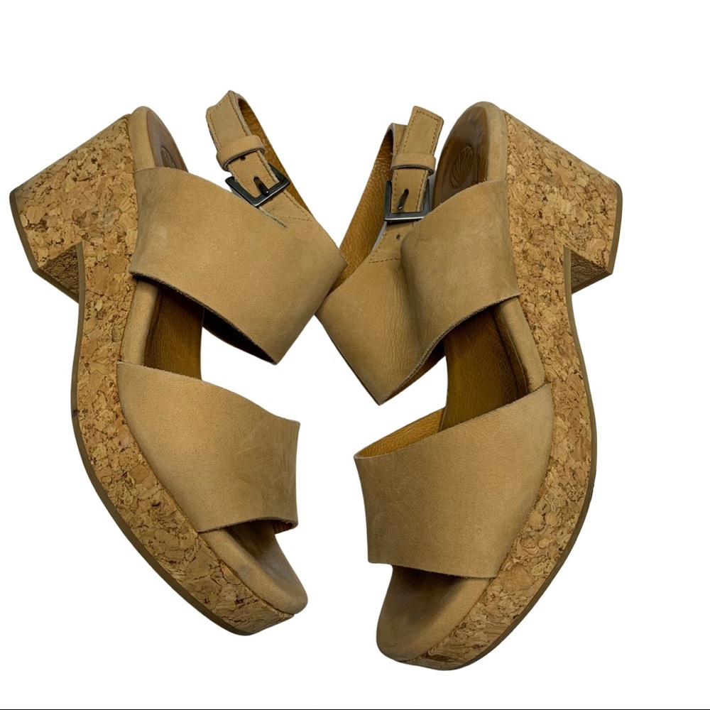 Coclico sz 37 tan Match cork heels